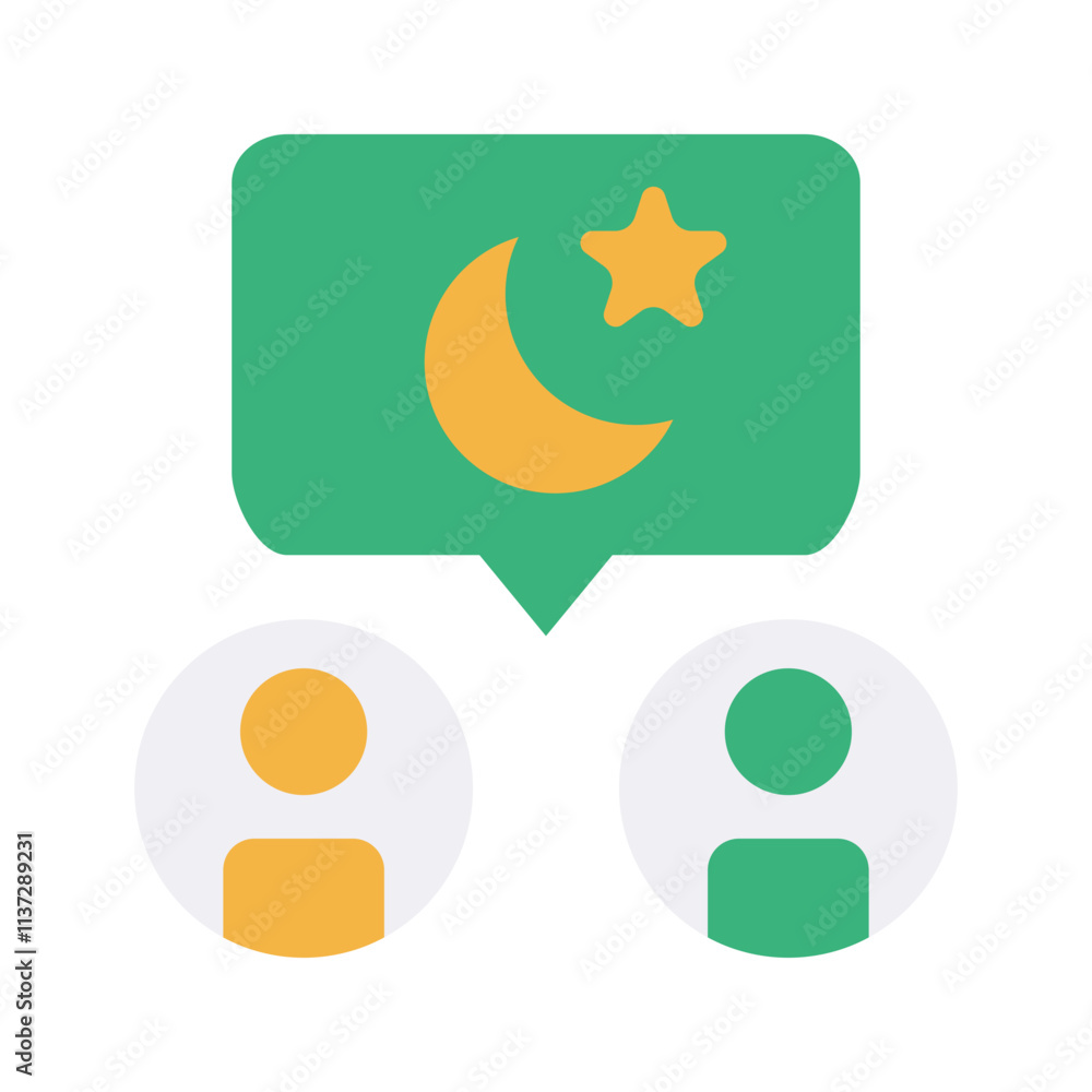 muslim conversation flat style muslim conversation flat style