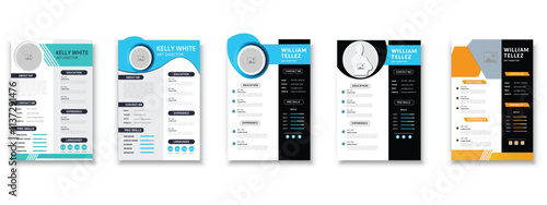 Modern Resume and Cover Letter Layout Vector Template for Business Job Applications, Minimalist resume cv template, Resume design template, cv design,