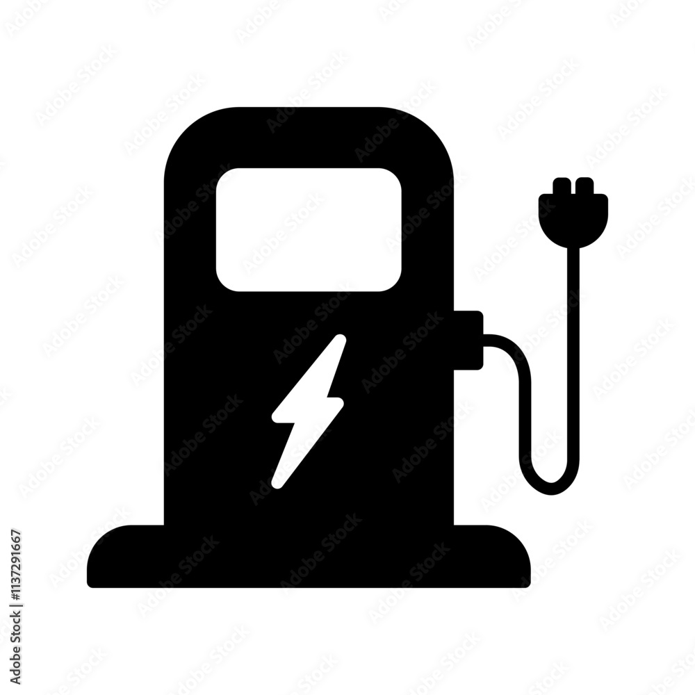 Electric Station for Vehicle Car Line and Silhouette Icon Color. Charger with Plug for Electrical Power Auto Symbols. Charge Station for Green Energy Automobile. Isolated Vector Illustration. Electric Station for Vehicle Car Line and Silhouette Icon Color. Charger with Plug for Electrical Power Auto Symbols. Charge Station for Green Energy Automobile. Isolated Vector Illustration.