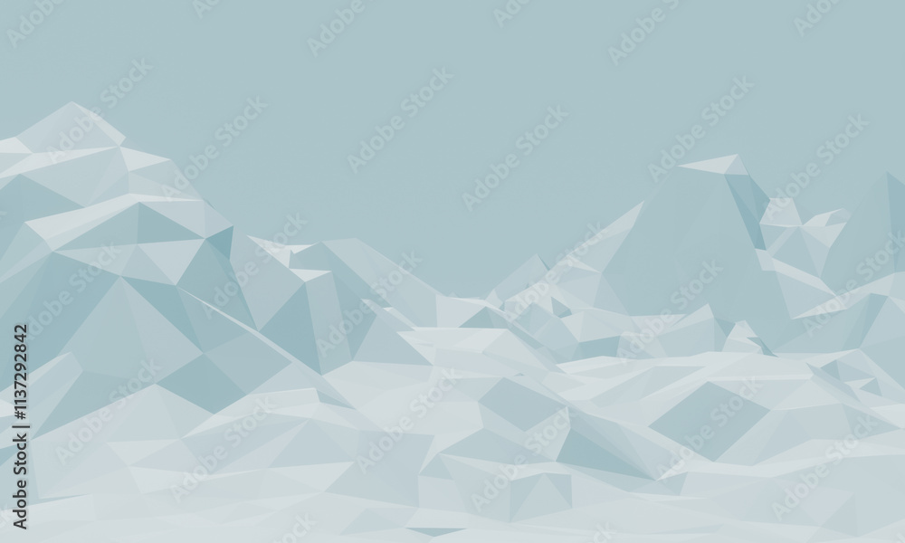 Low polygon snow mountain. Ice terrain Low polygon snow mountain. Ice terrain