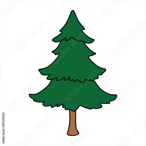 Illustration of a pine tree typical of beautiful Christmas decorations