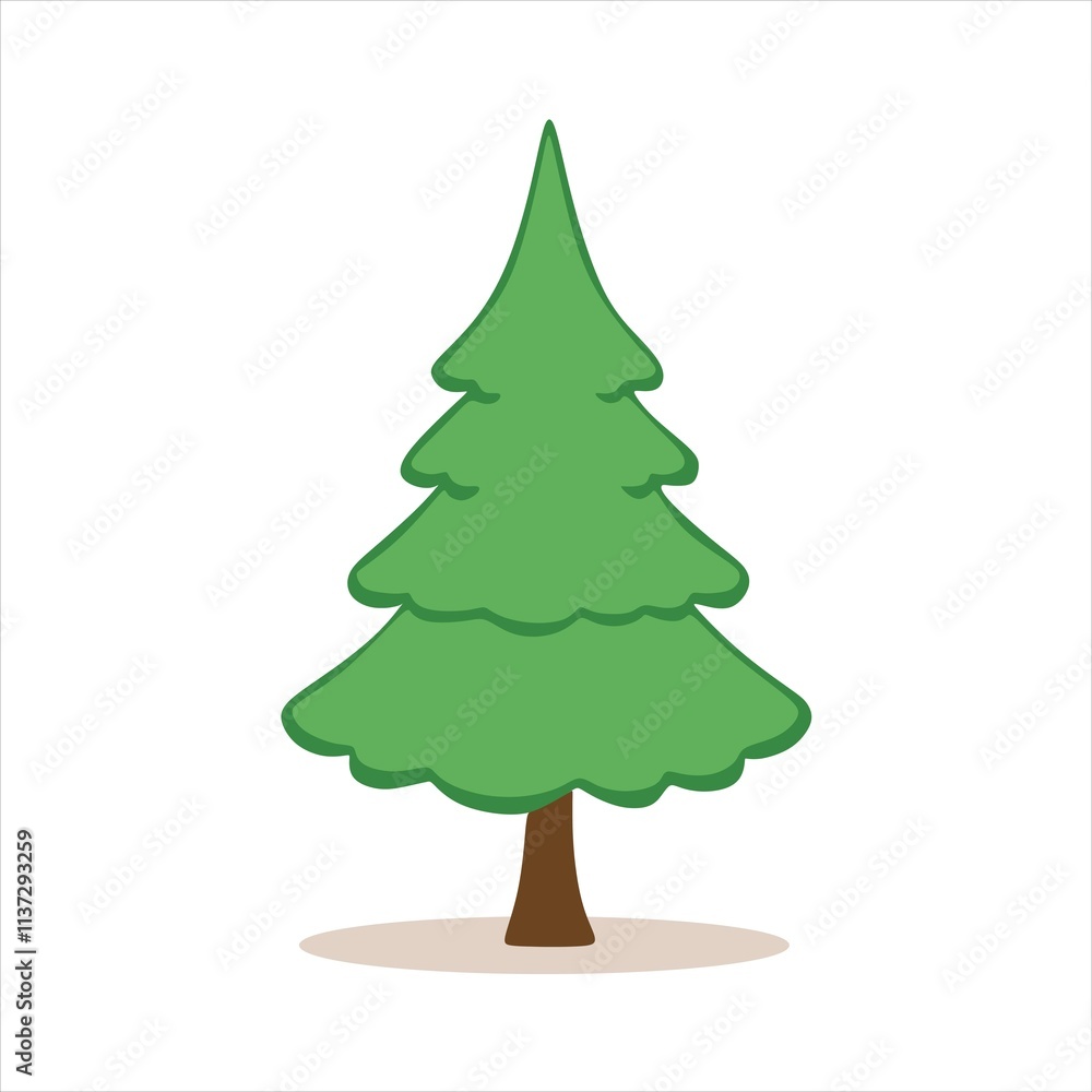 Fototapeta premium Illustration of a pine tree typical of beautiful Christmas decorations