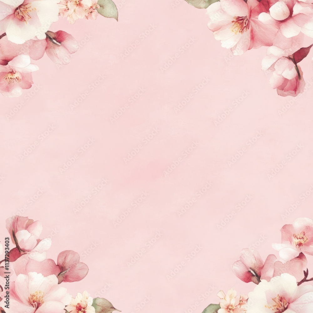 Elegant Floral Background with Soft Pink Blossom Accents Perfect for Wedding Invitations, Greeting Cards, and Romantic Designs Elegant Floral Background with Soft Pink Blossom Accents Perfect for Wedding Invitations, Greeting Cards, and Romantic Designs