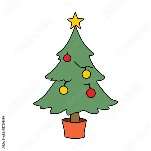 image of a typical Christmas decoration pine tree