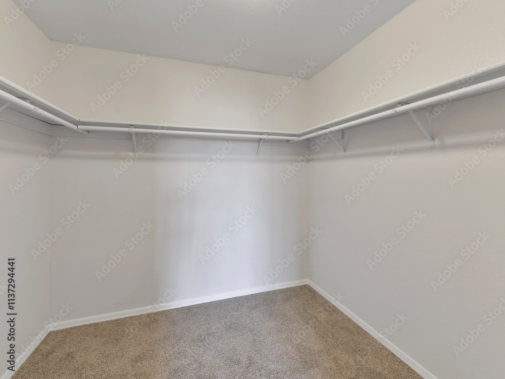 Fototapeta premium Modern residential empty bedroom closet interior