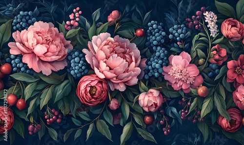 Wallpaper Mural background that will consist entirely of lush pink peonies, Generative AI Torontodigital.ca