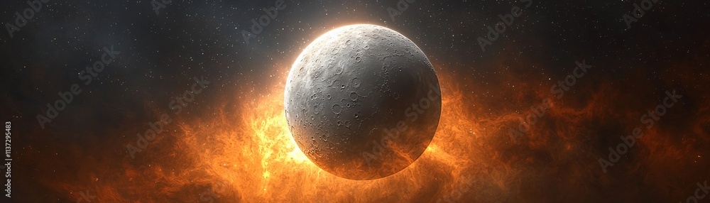 Naklejka premium Captivating Lunar Eclipse Moon s Shadow Envelops the Night Sky