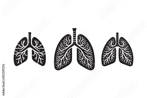 Human Lungs silhouette Illustration Design