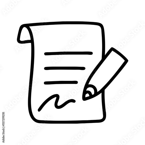 handwritten letter icon, grandparents day line art, grandparents icon - simple black line art icon of handwritten letter, for grandparents day celebrations. grandparents vector art.