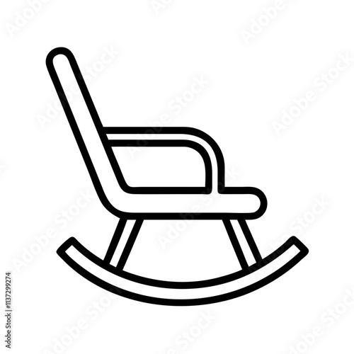 rocking chair icon, grandparents day line art, grandparents icon - simple black line art icon of rocking chair, for grandparents day celebrations. grandparents vector art.