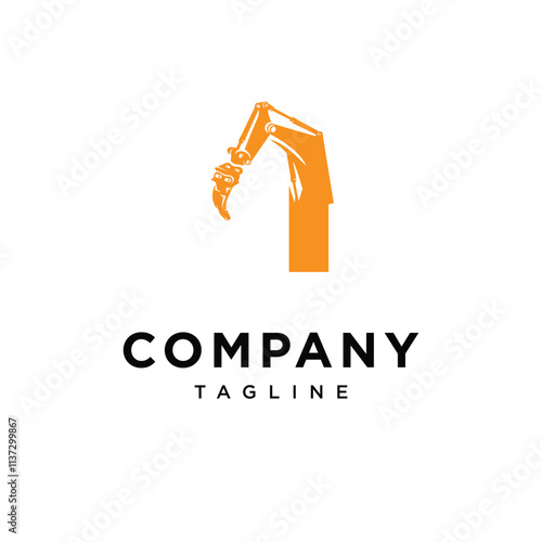Letter I Ripper Excavator Logo Icon vector