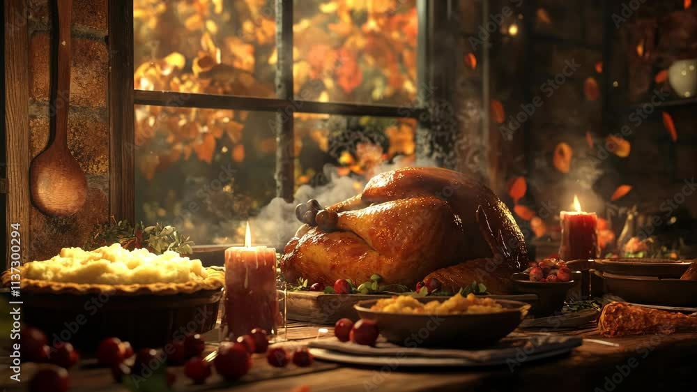 Autumn Feast with Roast Turkey and Seasonal Dishes by Candlelight Autumn Feast with Roast Turkey and Seasonal Dishes by Candlelight