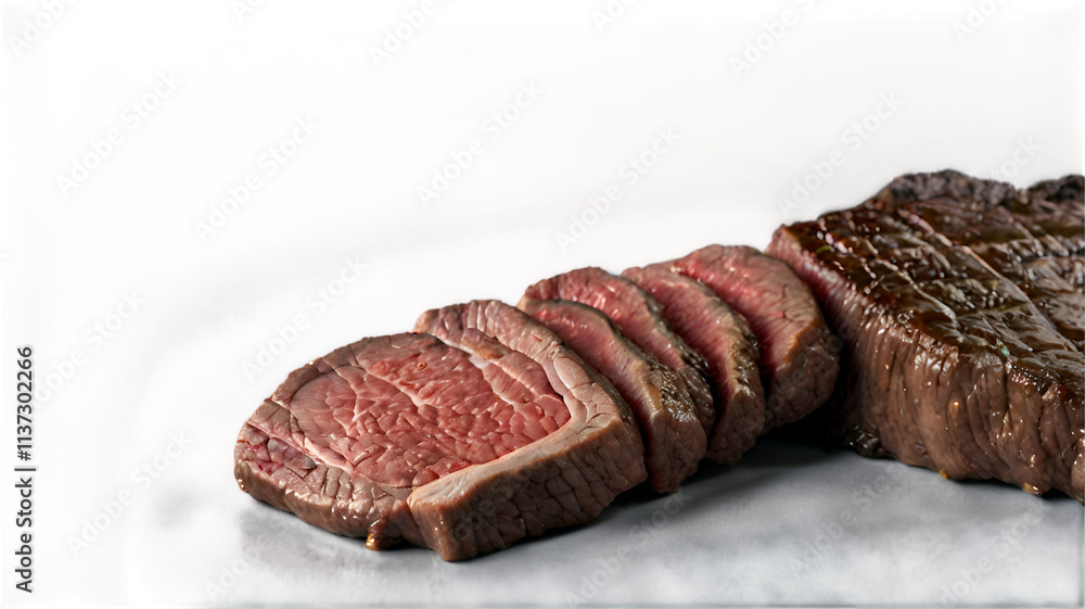 Beef isolated on white background, side view.
Beef isolated on white background, side view.