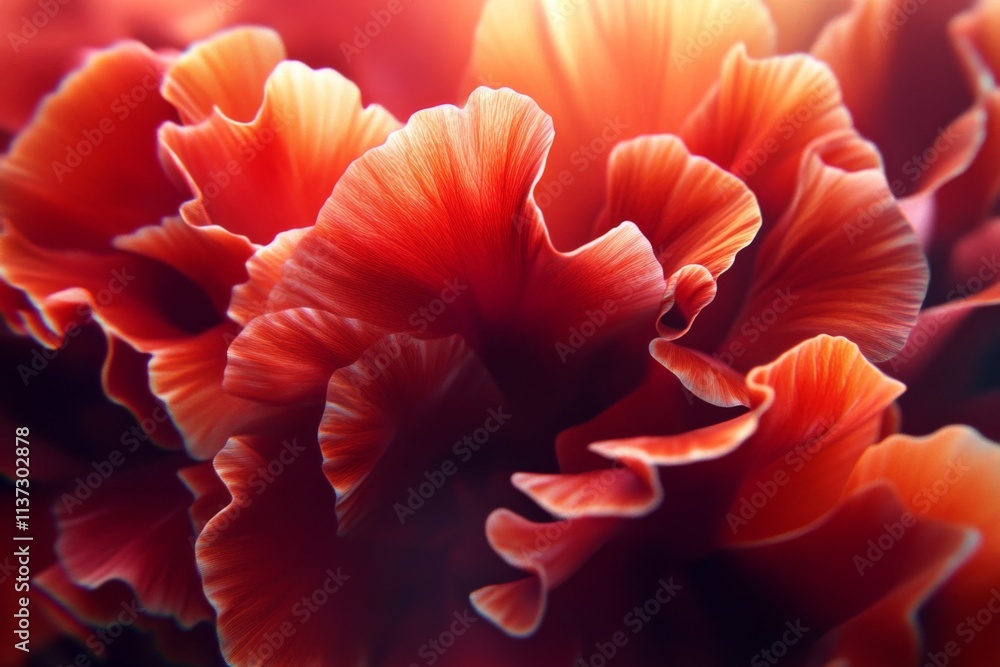 Vibrant Close-Up of Blooming Red and Orange Flowers with Beautifully Contrasting Colors in Top-Down Perspective Vibrant Close-Up of Blooming Red and Orange Flowers with Beautifully Contrasting Colors in Top-Down Perspective