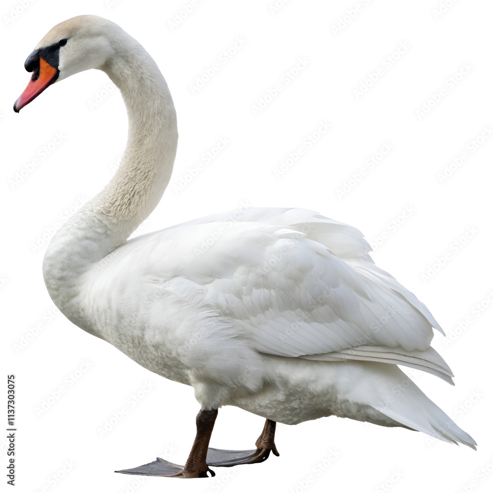 Obraz premium Swan isolated on a transparent background