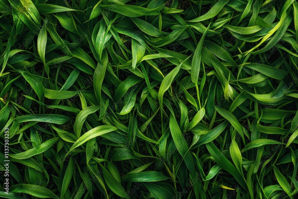 Lush Green Foliage Texture of Long, Narrow Leaves Lush Green Foliage Texture of Long, Narrow Leaves