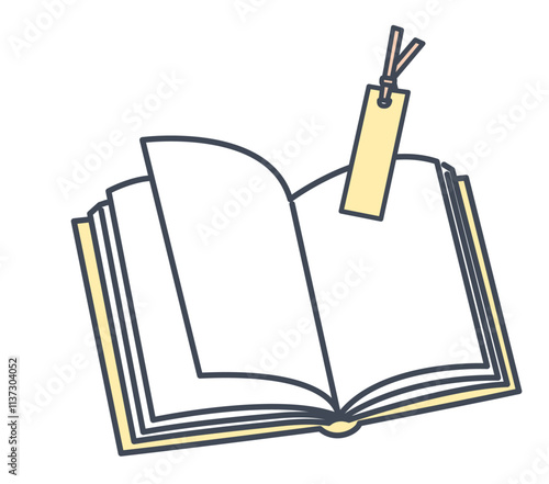 本としおりのイラスト素材