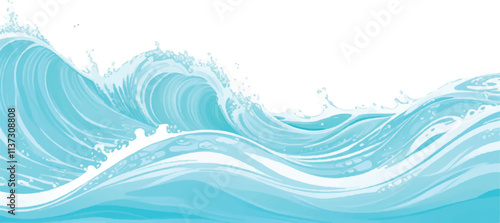 Transparent abstract soft green and blue abstract water color ocean wave texture background. Banner Graphic Resource as background for ocean wave and water wave abstract graphics	