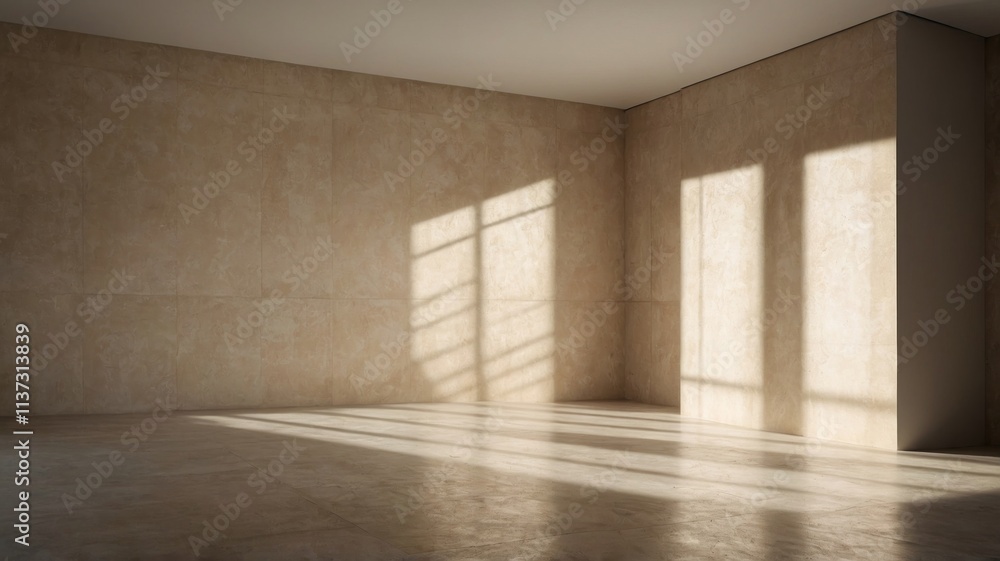 Fototapeta premium light beige empty wall and smooth floor