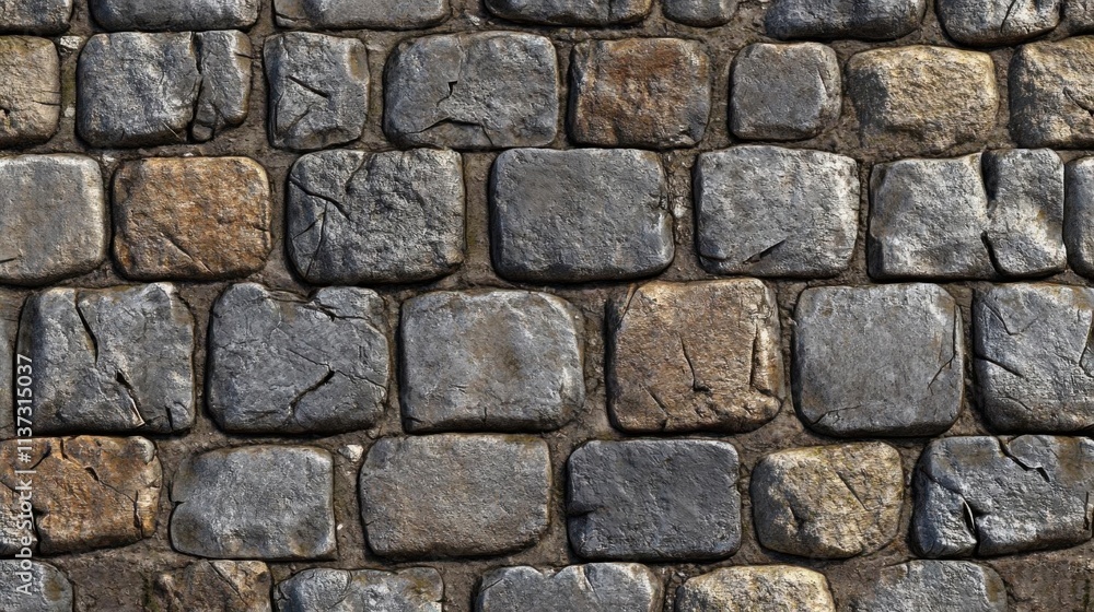 Stone Road Creates a Rustic Pathway with Cobblestone Texture and Vintage Design Theme Stone Road Creates a Rustic Pathway with Cobblestone Texture and Vintage Design Theme
