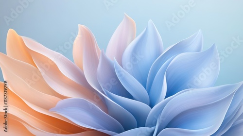 A flower with blue and orange petals