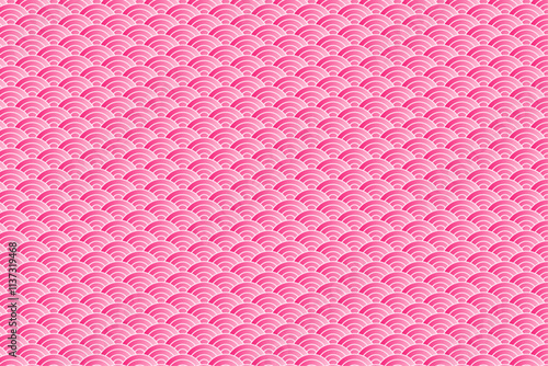 青海波柄ピンク
