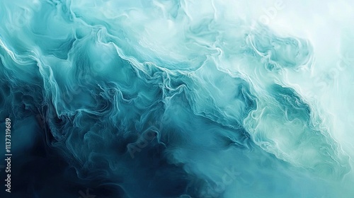 Wallpaper Mural Vibrant abstract watercolor texture featuring soft teal and blue shades. Perfect for backgrounds, art projects, or design inspiration, evoking a serene and artistic atmos Torontodigital.ca