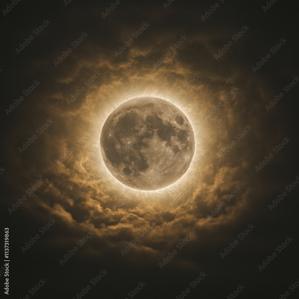 Mystical Full Moon in Dark Clouds Mystical Full Moon in Dark Clouds