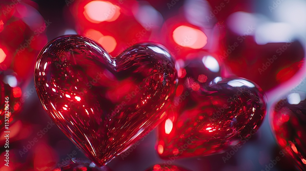 This image features an enchanting close-up of shiny red hearts, creating a vibrant and romantic background perfect for various creative projects and celebrations. This image features an enchanting close-up of shiny red hearts, creating a vibrant and romantic background perfect for various creative projects and celebrations.