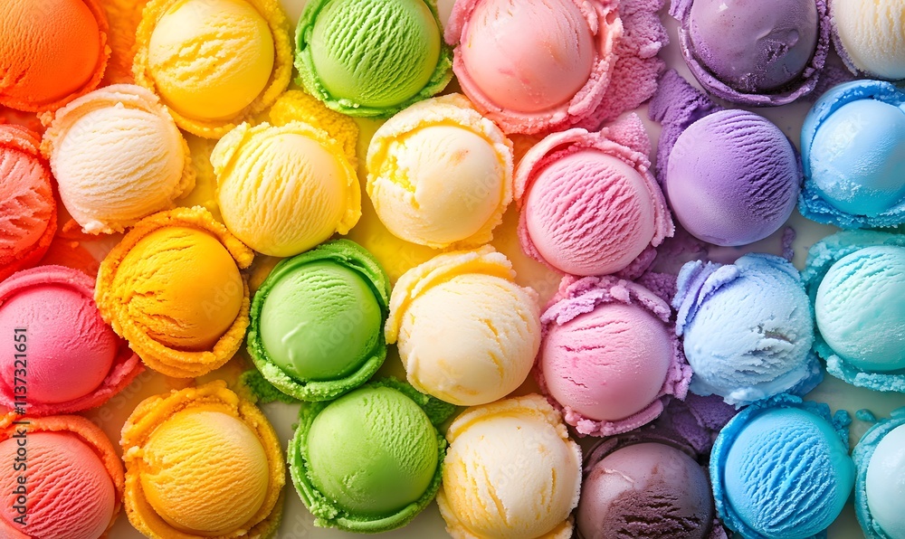 Fototapeta premium ice cream in rainbow colors, Generative AI