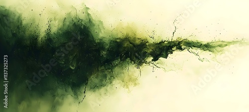 An abstract splash of green hues creating a fluid, dynamic composition that evokes feelings of nature and movement. photo