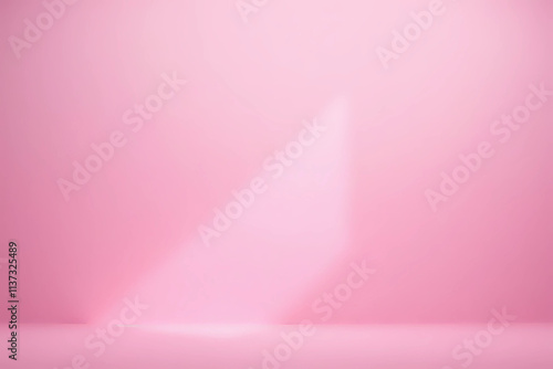 Abstract gradient pink studio background for product presentation. Empty room with shadows of window
