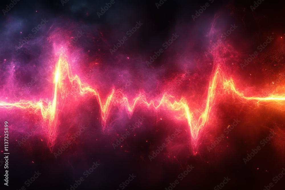 Abstract fiery wave energy on a dark background. Abstract fiery wave energy on a dark background.
