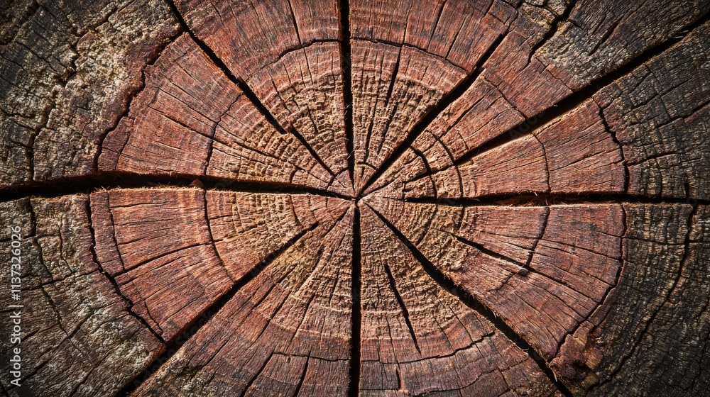 Fototapeta premium Detailed Close-Up of Natural Wood Tree Ring Texture Background
