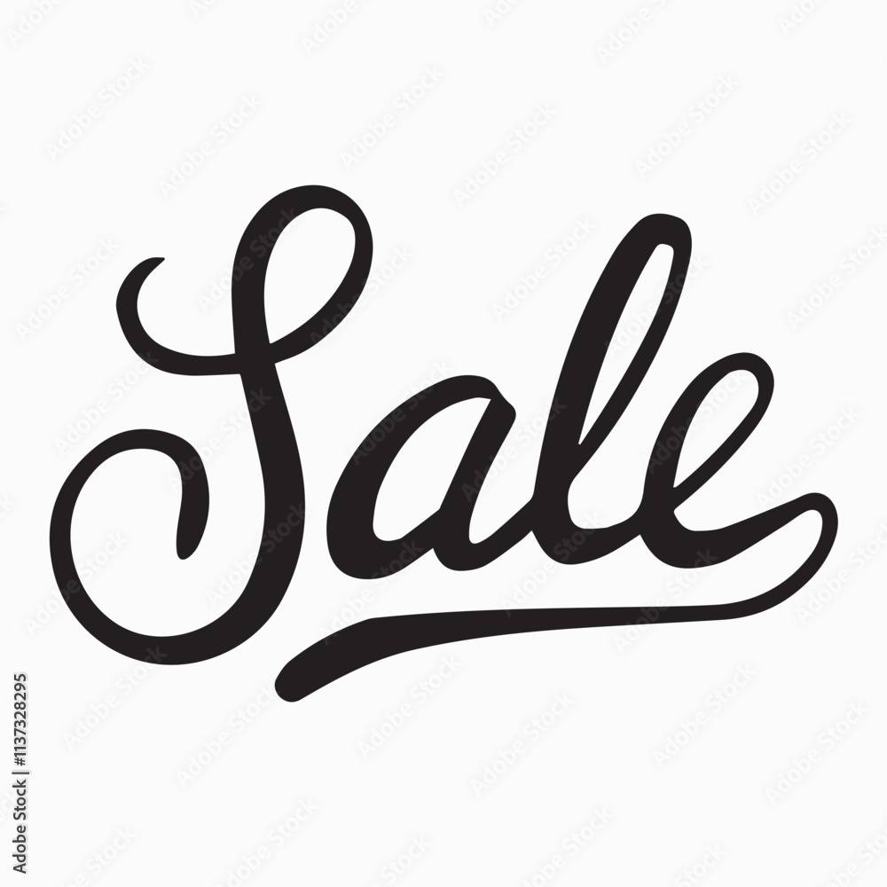 Sale text in elegant cursive calligraphy perfect for marketing campaigns Sale text in elegant cursive calligraphy perfect for marketing campaigns