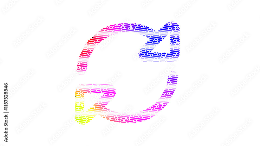 Icon sync is made up of LED square shapes. There are bright diodes and there are black dead diodes Icon sync is made up of LED square shapes. There are bright diodes and there are black dead diodes