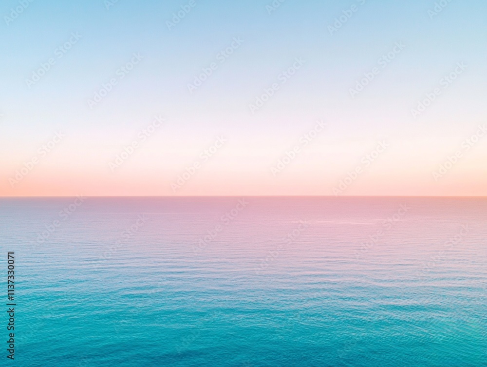 Tranquil Ocean Horizon at Sunset with Pastel Sky Tranquil Ocean Horizon at Sunset with Pastel Sky