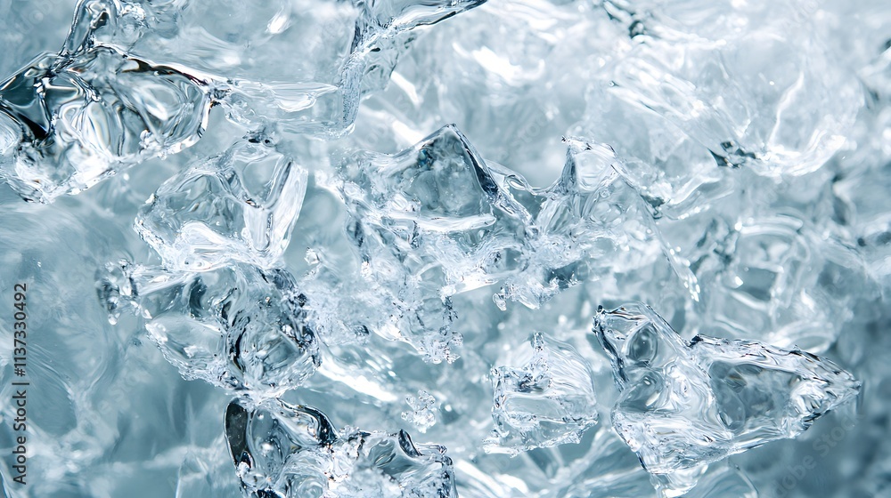 Obraz premium Ice cubes in clear water background