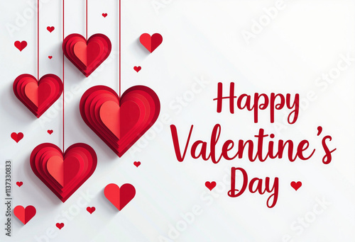 Wallpaper Mural A romantic Valentine's Day card with red and pink hearts and a Happy Valentine's Day message. Torontodigital.ca