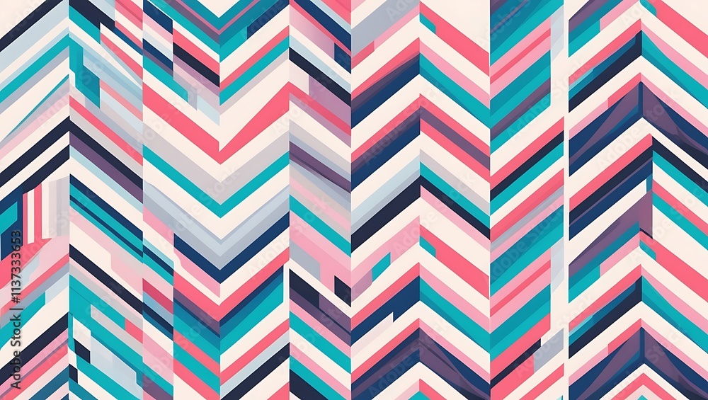 Abstract Chevron Pattern In Pastel Colors And Darker Hues Abstract Chevron Pattern In Pastel Colors And Darker Hues
