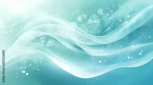 Wave tech background in teal and aquamarine captures motion and fluidity. Beryl. Illustration