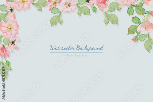 watercolor pink clair martion english rose flower bouquet wreath frame