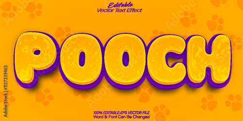 Pooch Vector Text Effect Editable Alphabet Pet Shop Paw Animal Cat