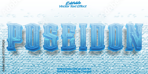 Poseidon Text Effect Editable Alphabet Ocean Mythology Water Sea Zeus Titan
