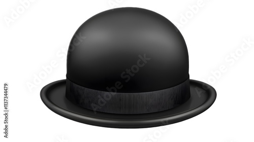 Obraz na płótnie Black cap circular bowler hat isolated on a transparent background
