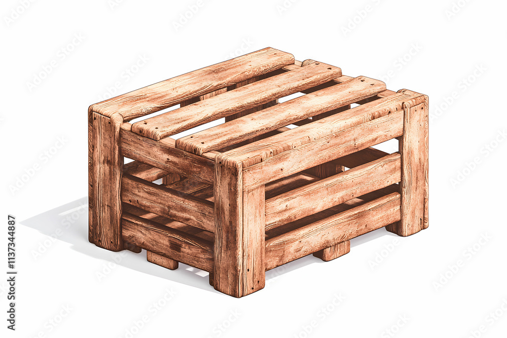 Rustic wooden pallet crate with natural wooden texture and simple design for storage and decoration Rustic wooden pallet crate with natural wooden texture and simple design for storage and decoration