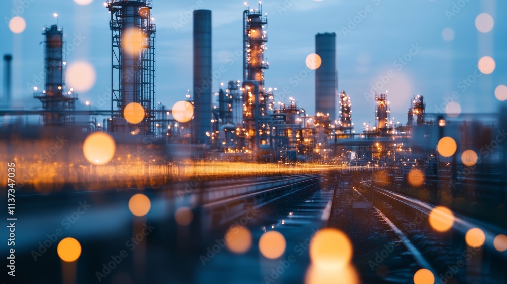 Bokeh image representing industries like manufacturing, construction, transportation, communication, and daily life. Bokeh image representing industries like manufacturing, construction, transportation, communication, and daily life.