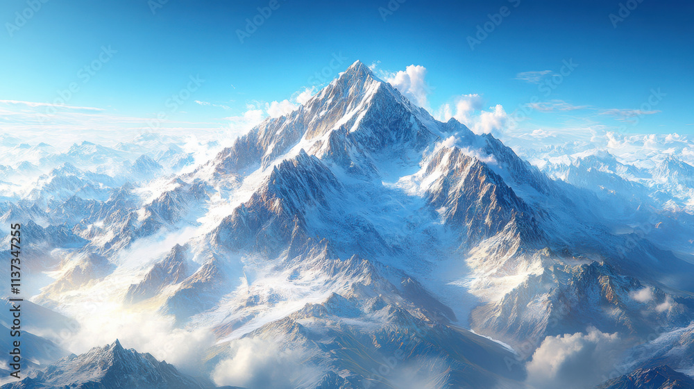 Fototapeta premium The majestic snow capped mountains