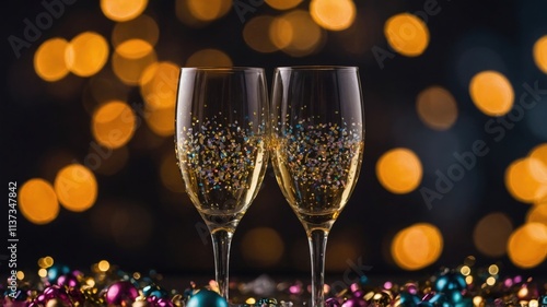 glasses toasting the happy new year