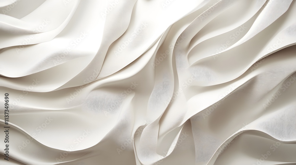 Abstract White Curving Layered Fabric Texture Abstract White Curving Layered Fabric Texture